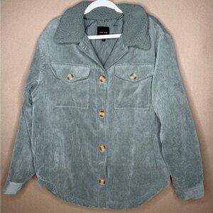 Love Tree Sage Corduroy Utility Jacket